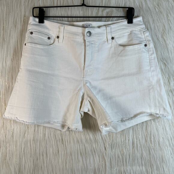 J. Crew Factory Womens White Cut Off Shorts White Stretch Sp 18 H7056 6" Inseam - Picture 6 of 6